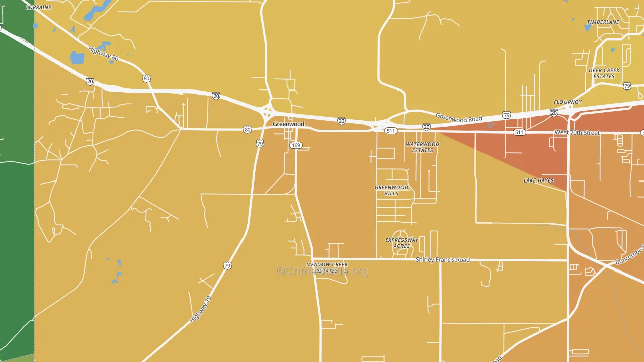 71033, LA Map of Vehicle Theft Rates