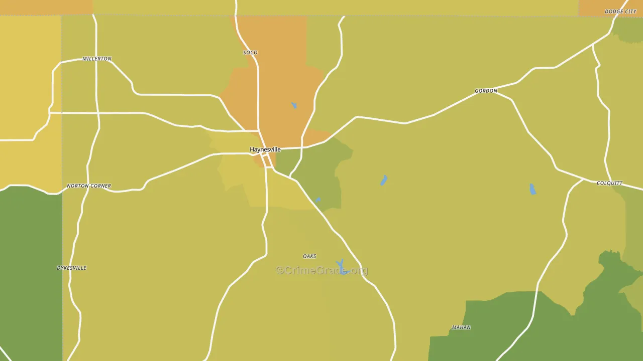 71038, LA Map of Vehicle Theft Rates