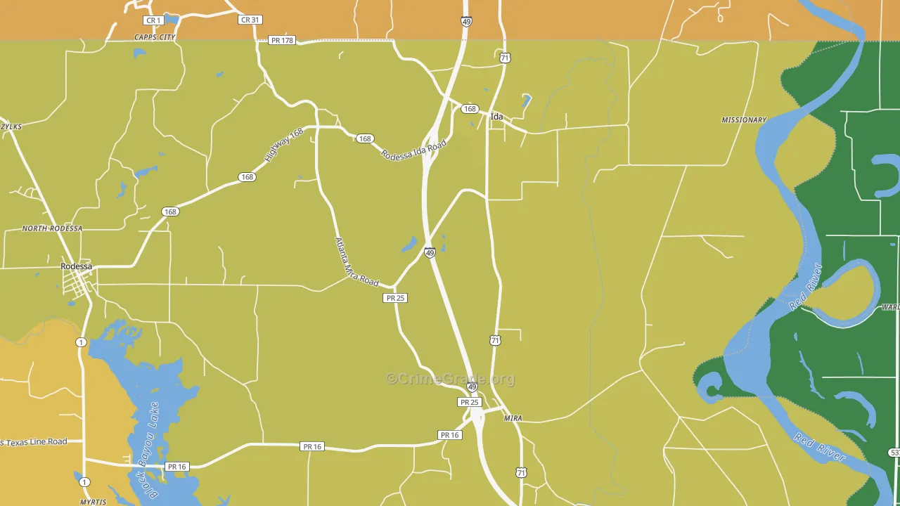 71044, LA Map of Vehicle Theft Rates