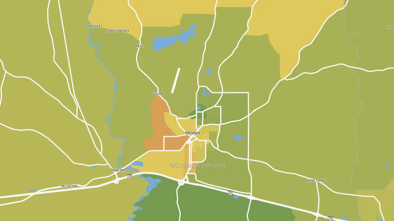 71055, LA Map of Vehicle Theft Rates