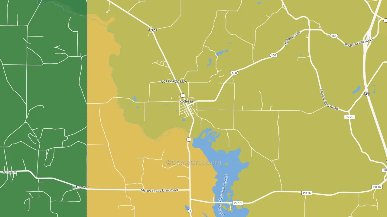 71069, LA Map of Vehicle Theft Rates