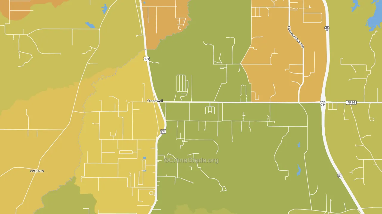 71078, LA Map of Vehicle Theft Rates