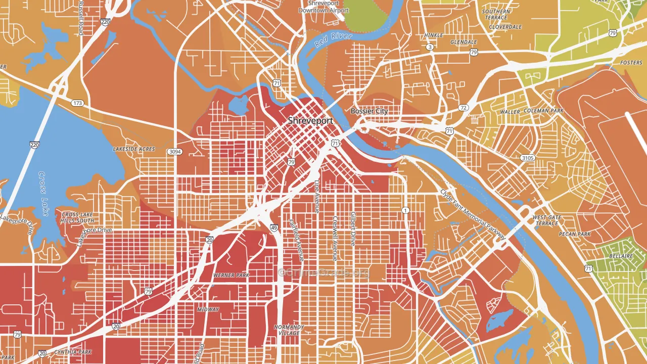 71101, LA Map of Vehicle Theft Rates
