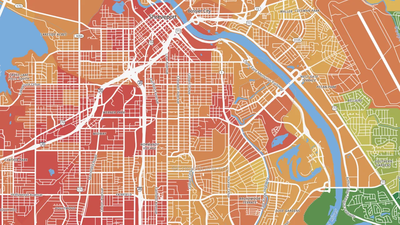 71104, LA Map of Vehicle Theft Rates