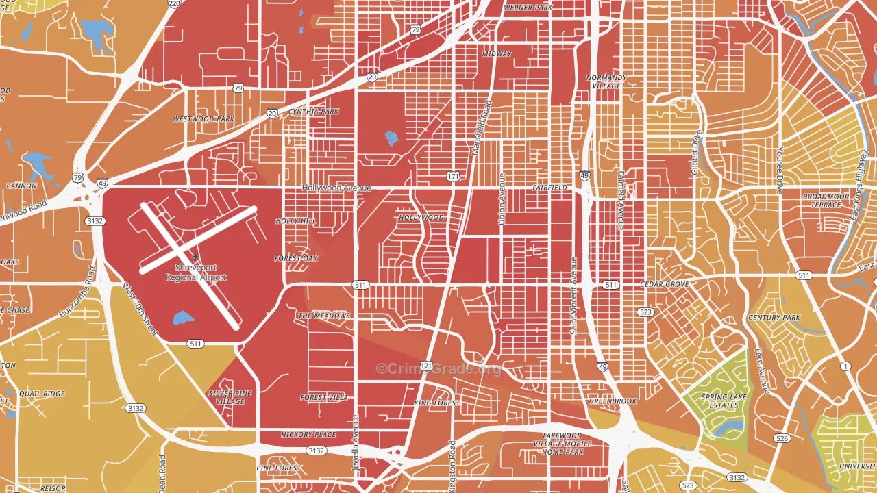 71108, LA Map of Vehicle Theft Rates