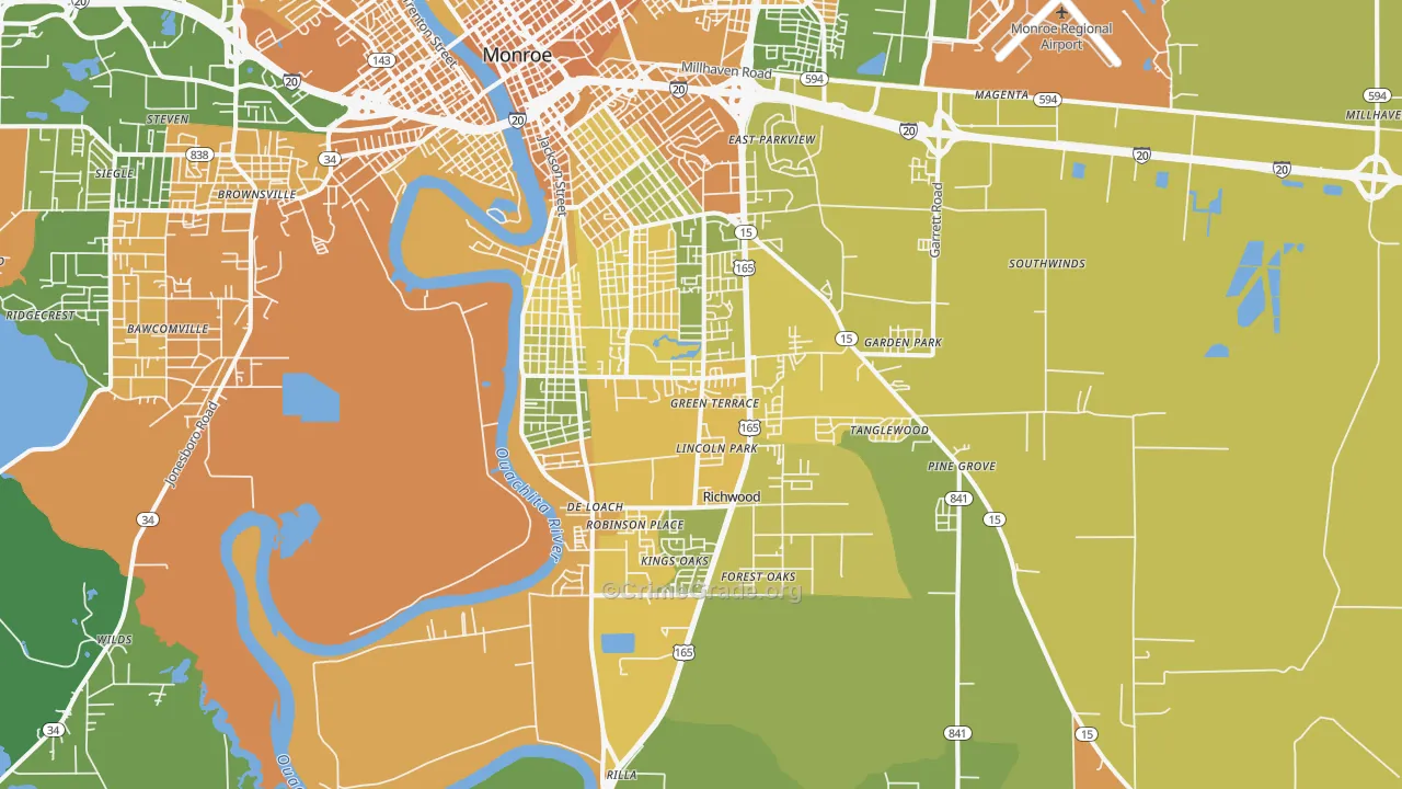 71202, LA Map of Vehicle Theft Rates
