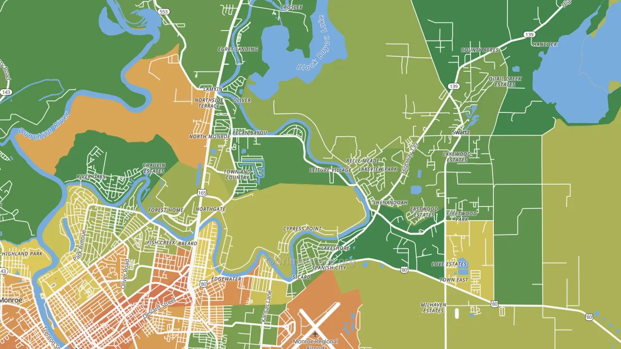 71203, LA Map of Vehicle Theft Rates