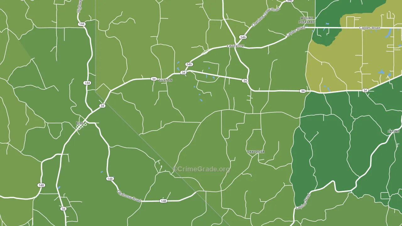 71238, LA Map of Vehicle Theft Rates