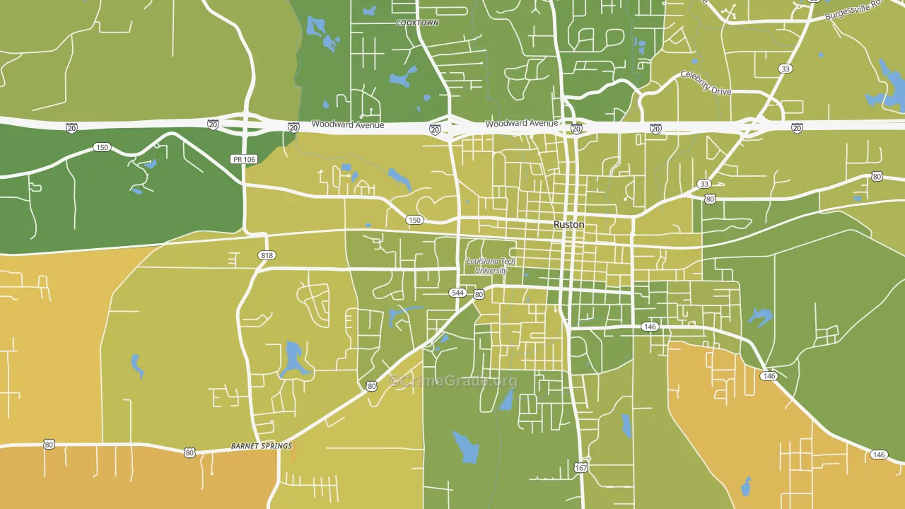 71272, LA Map of Vehicle Theft Rates