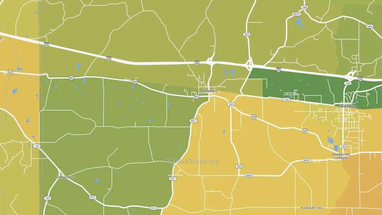 71275, LA Map of Vehicle Theft Rates