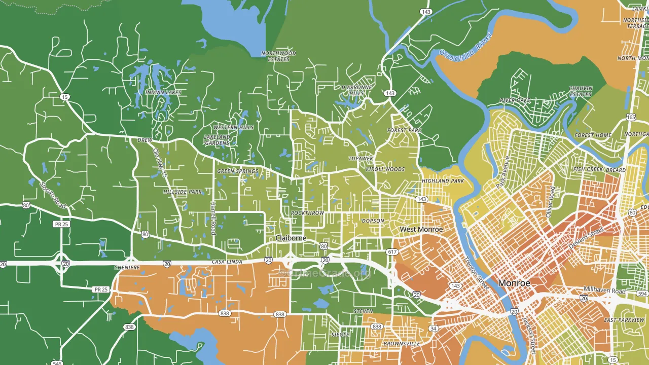 71291, LA Map of Vehicle Theft Rates