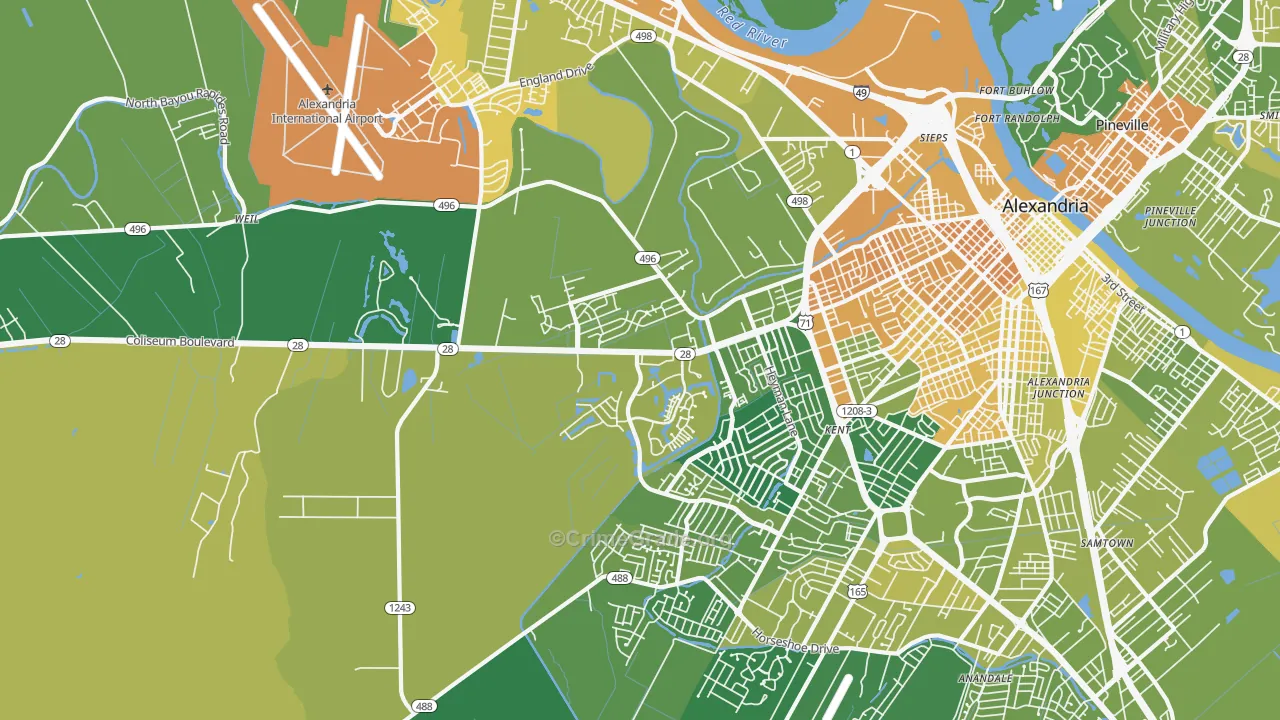 71303, LA Map of Vehicle Theft Rates