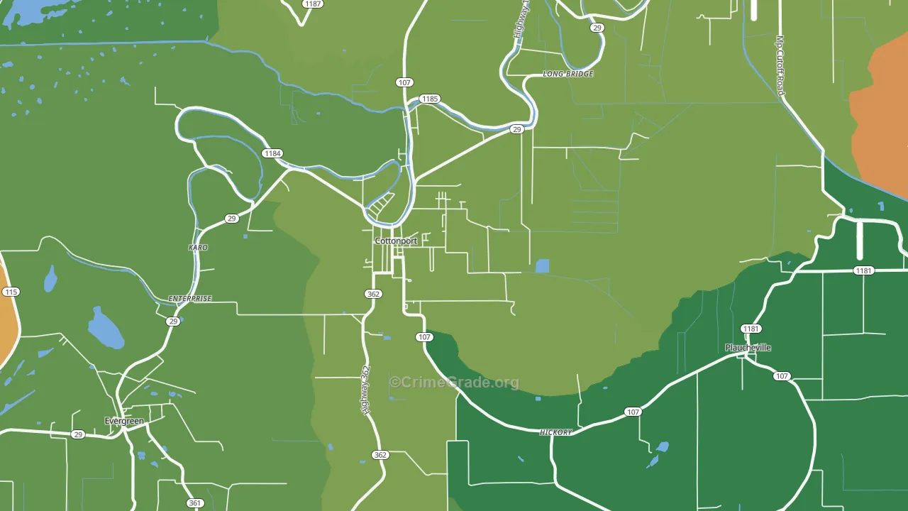 71327, LA Map of Vehicle Theft Rates