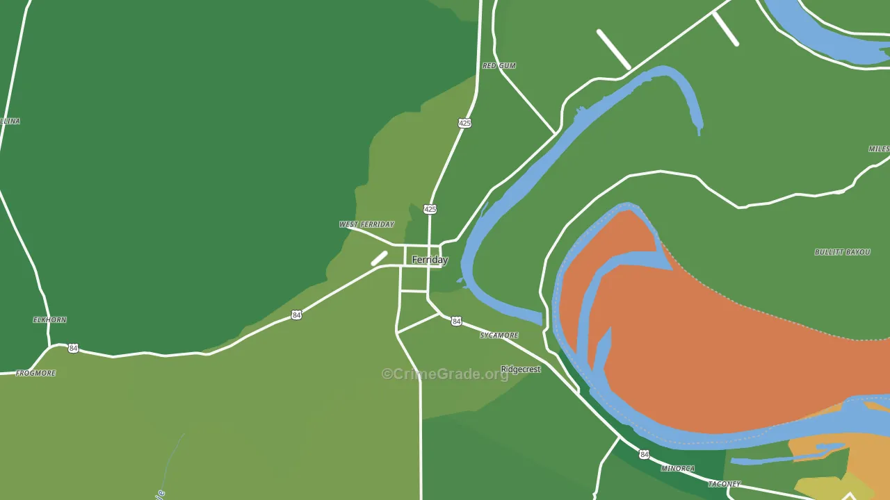 71334, LA Map of Vehicle Theft Rates