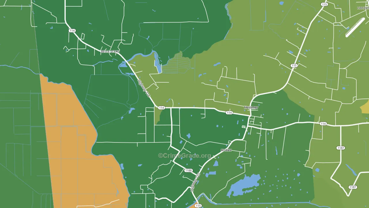 71341, LA Map of Vehicle Theft Rates