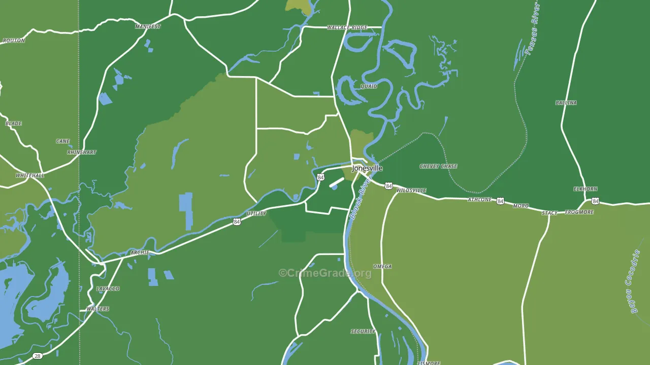 71343, LA Map of Vehicle Theft Rates