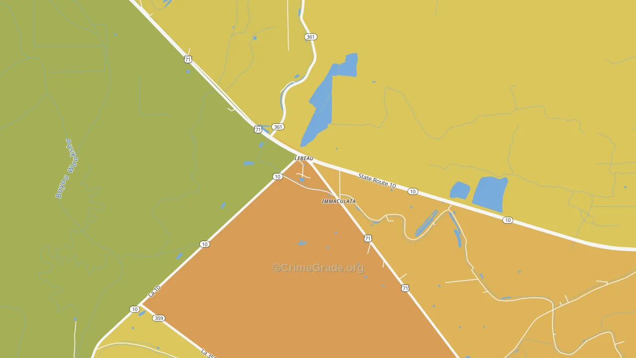 71345, LA Map of Vehicle Theft Rates