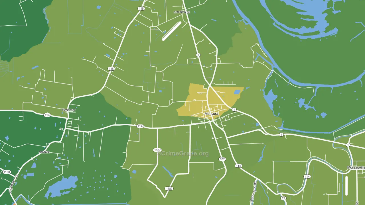 71350, LA Map of Vehicle Theft Rates