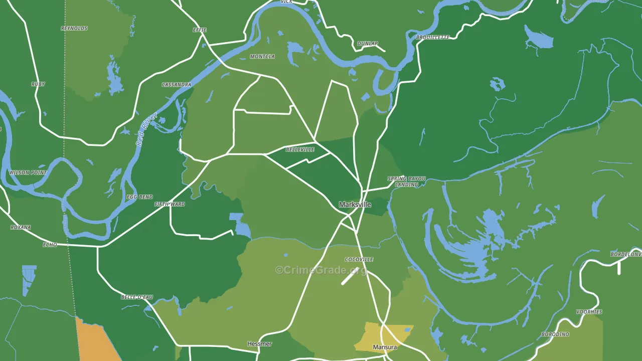 71351, LA Map of Vehicle Theft Rates