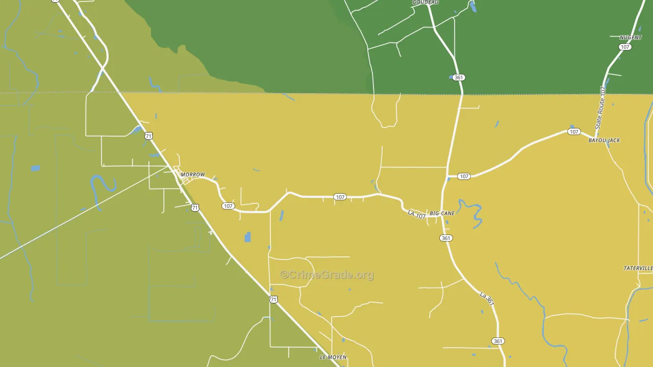 71356, LA Map of Vehicle Theft Rates