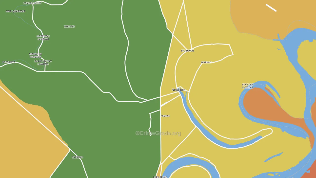71357, LA Map of Vehicle Theft Rates