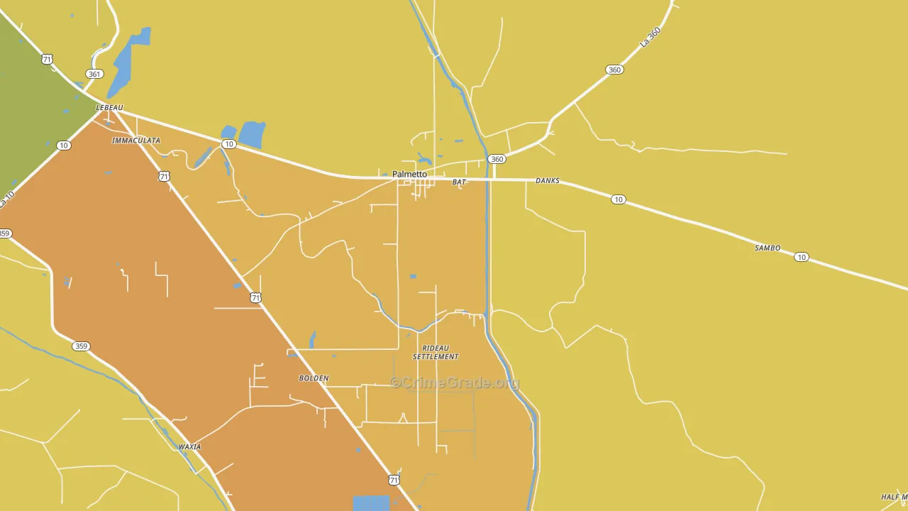 71358, LA Map of Vehicle Theft Rates