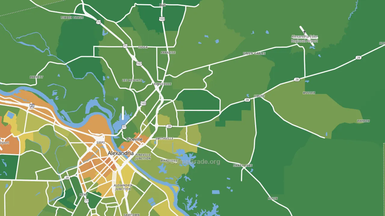 71360, LA Map of Vehicle Theft Rates