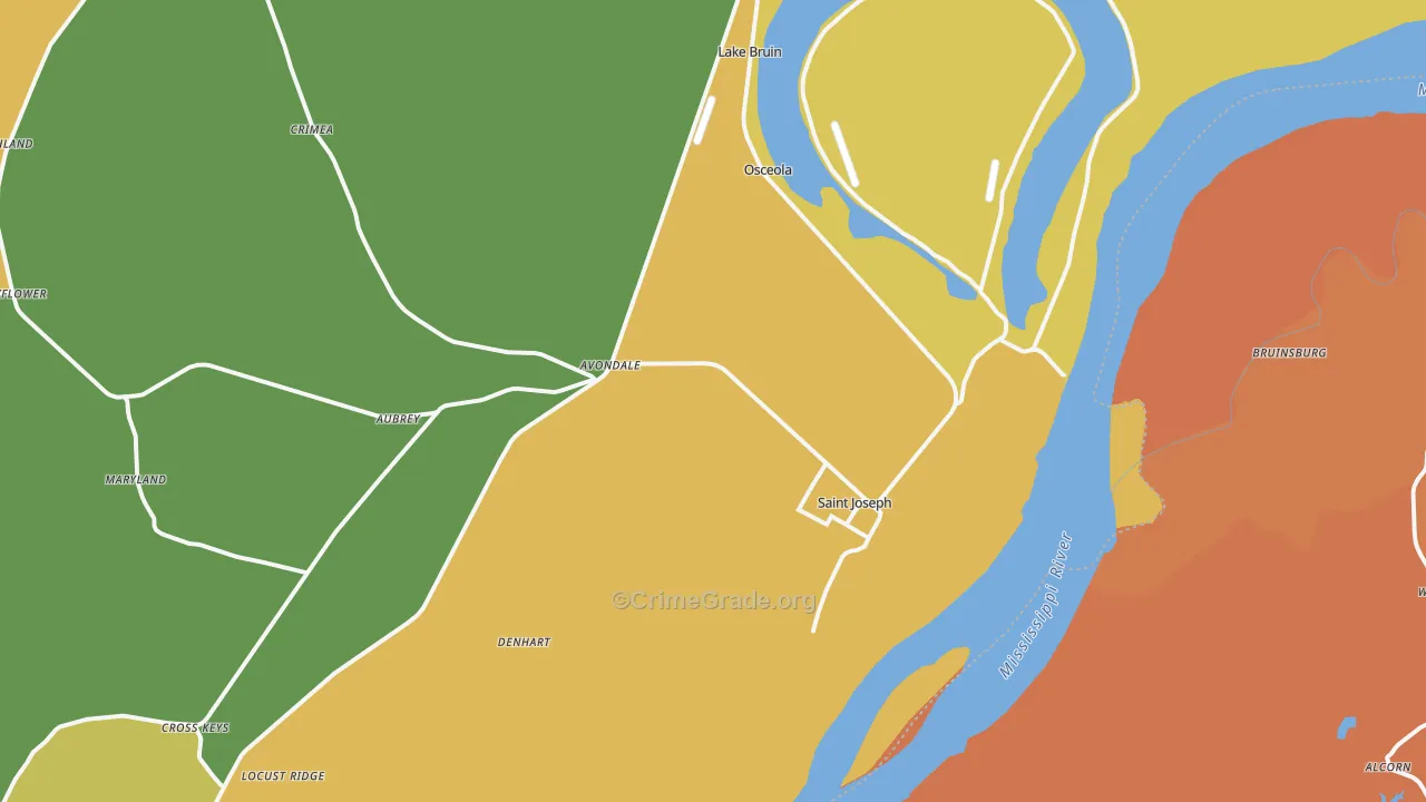 71366, LA Map of Vehicle Theft Rates