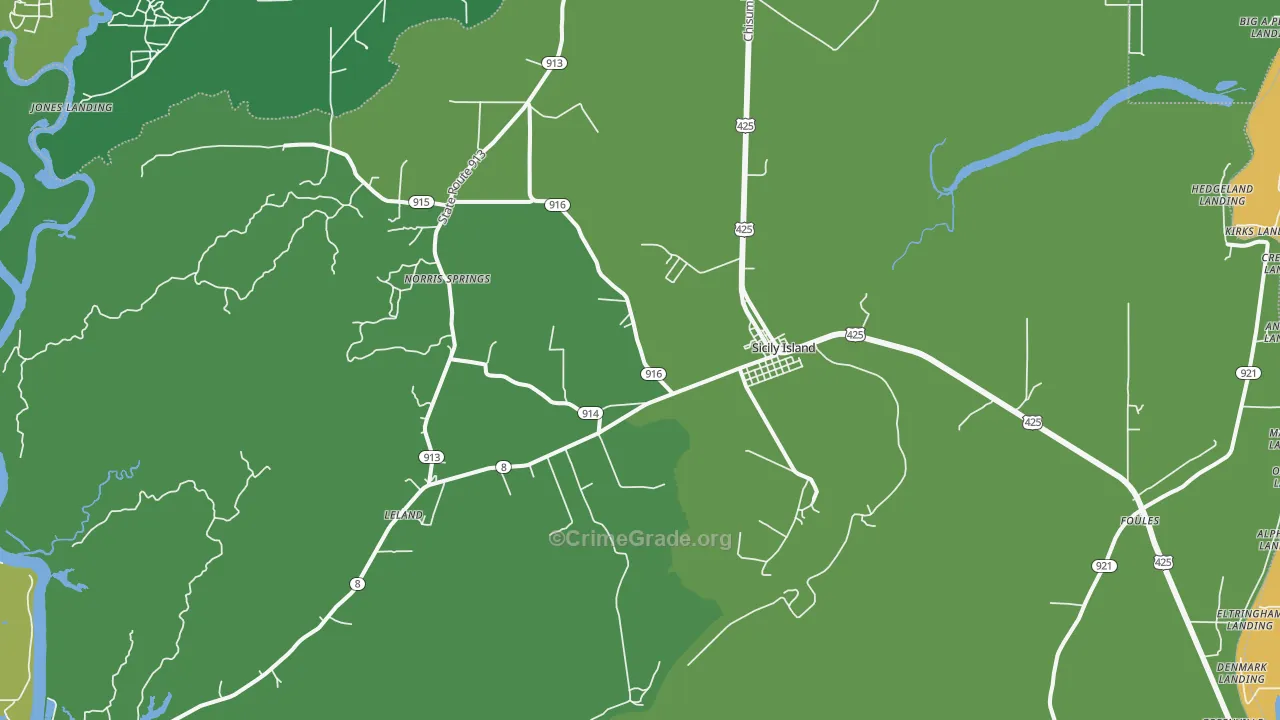 71368, LA Map of Vehicle Theft Rates