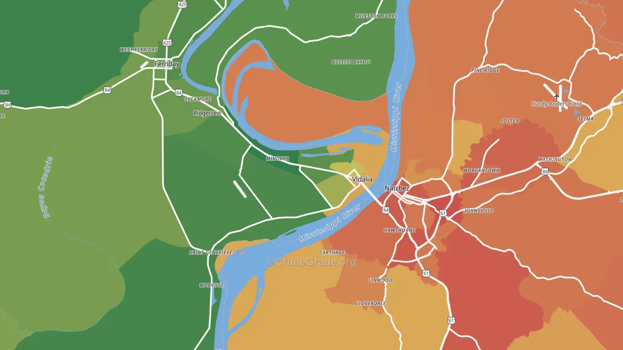 71373, LA Map of Vehicle Theft Rates