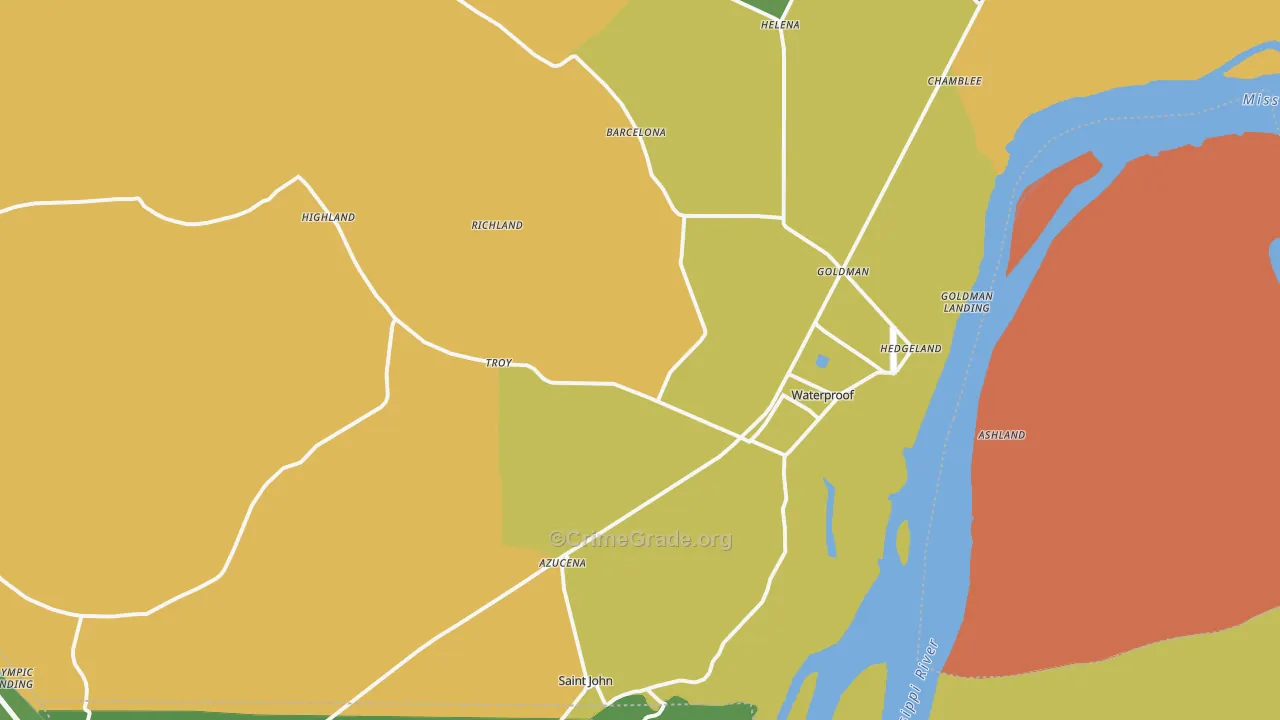 71375, LA Map of Vehicle Theft Rates