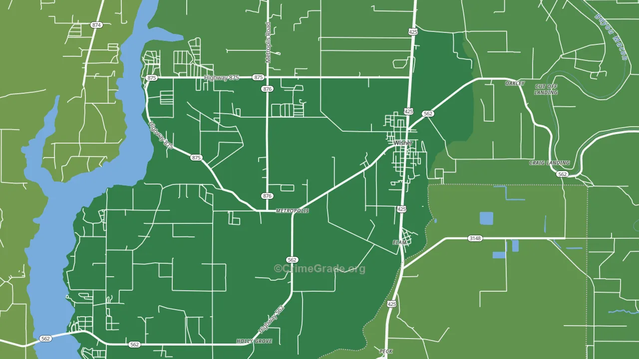 71378, LA Map of Vehicle Theft Rates