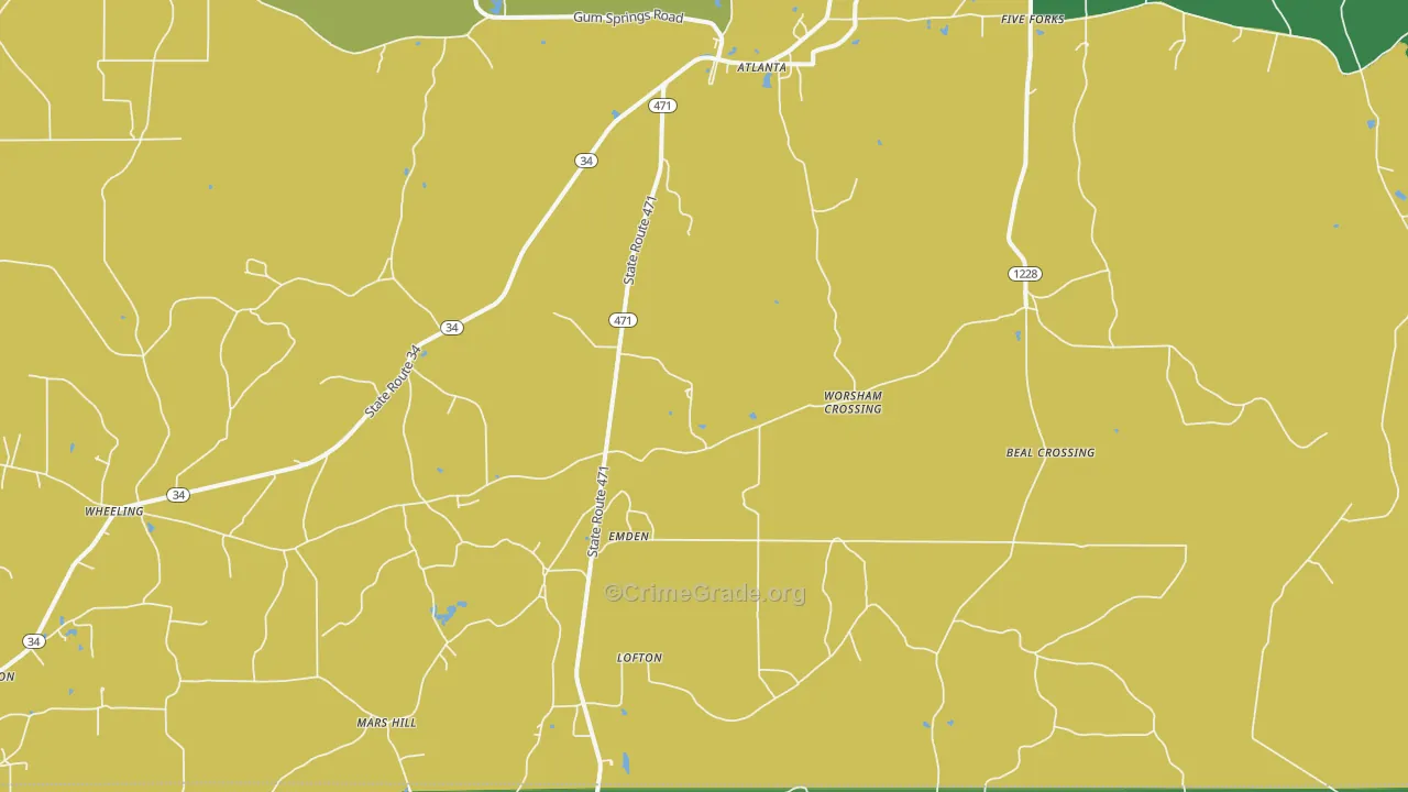 71404, LA Map of Vehicle Theft Rates