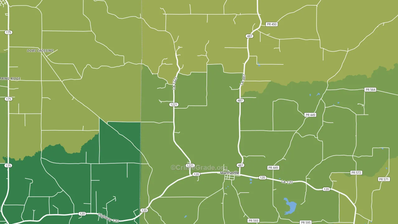 71450, LA Map of Vehicle Theft Rates