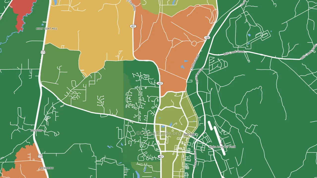 71459, LA Map of Vehicle Theft Rates