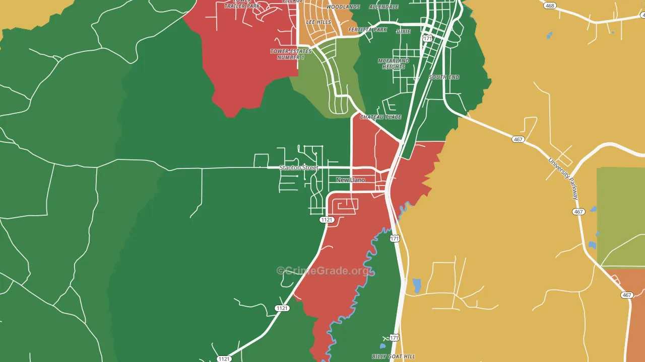 71461, LA Map of Vehicle Theft Rates