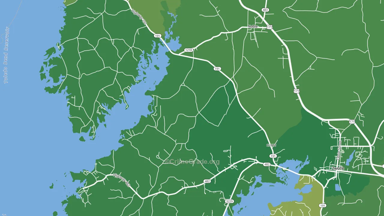 71462, LA Map of Vehicle Theft Rates