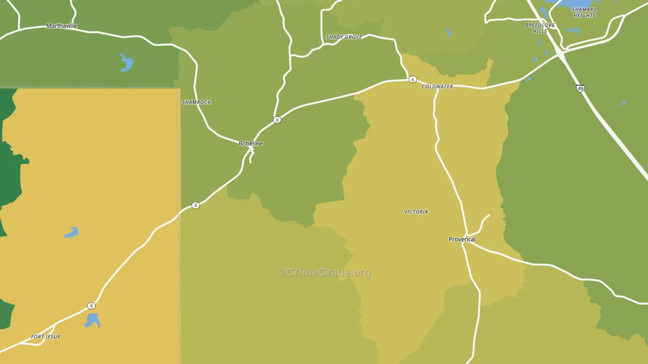 71469, LA Map of Vehicle Theft Rates