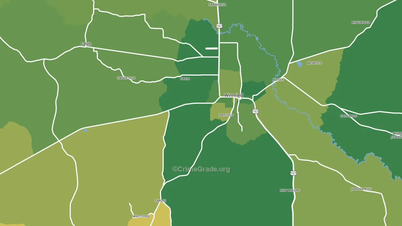 71483, LA Map of Vehicle Theft Rates