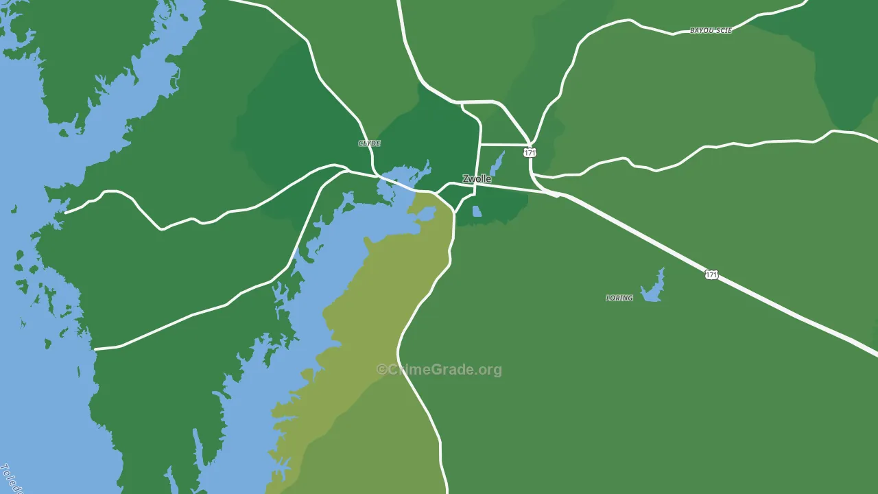 71486, LA Map of Vehicle Theft Rates