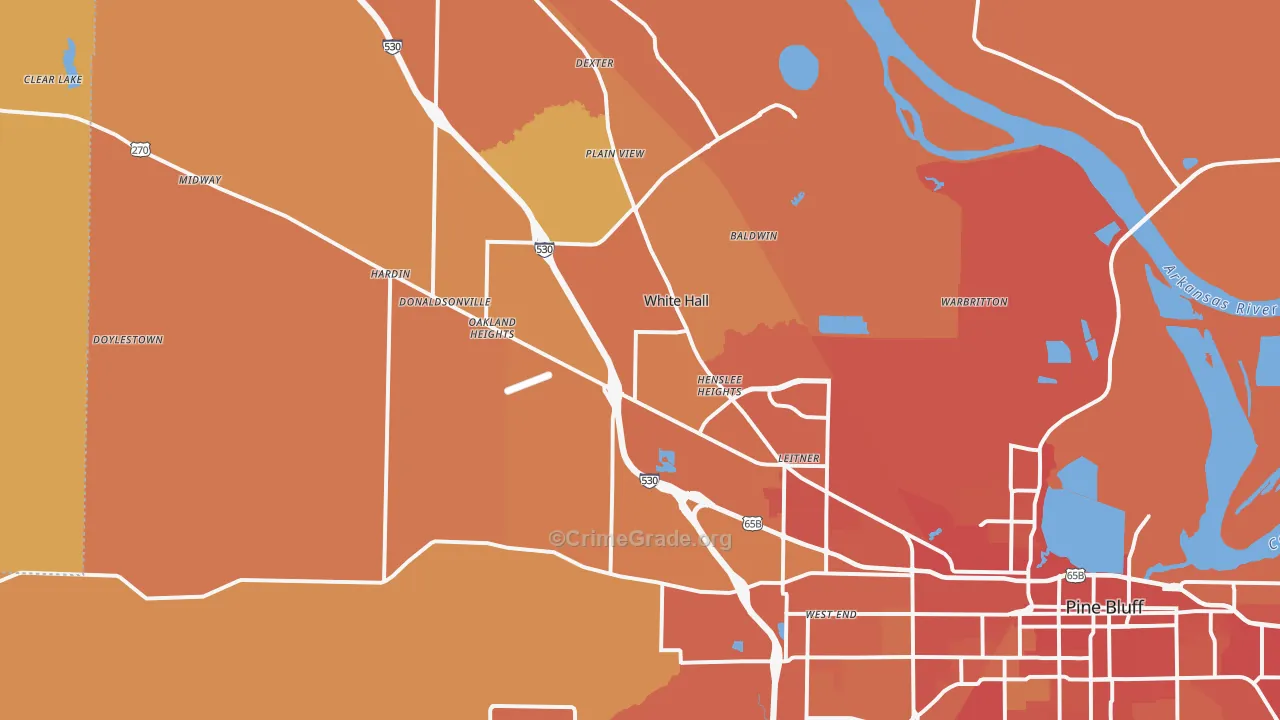 71602, AR Map of Vehicle Theft Rates