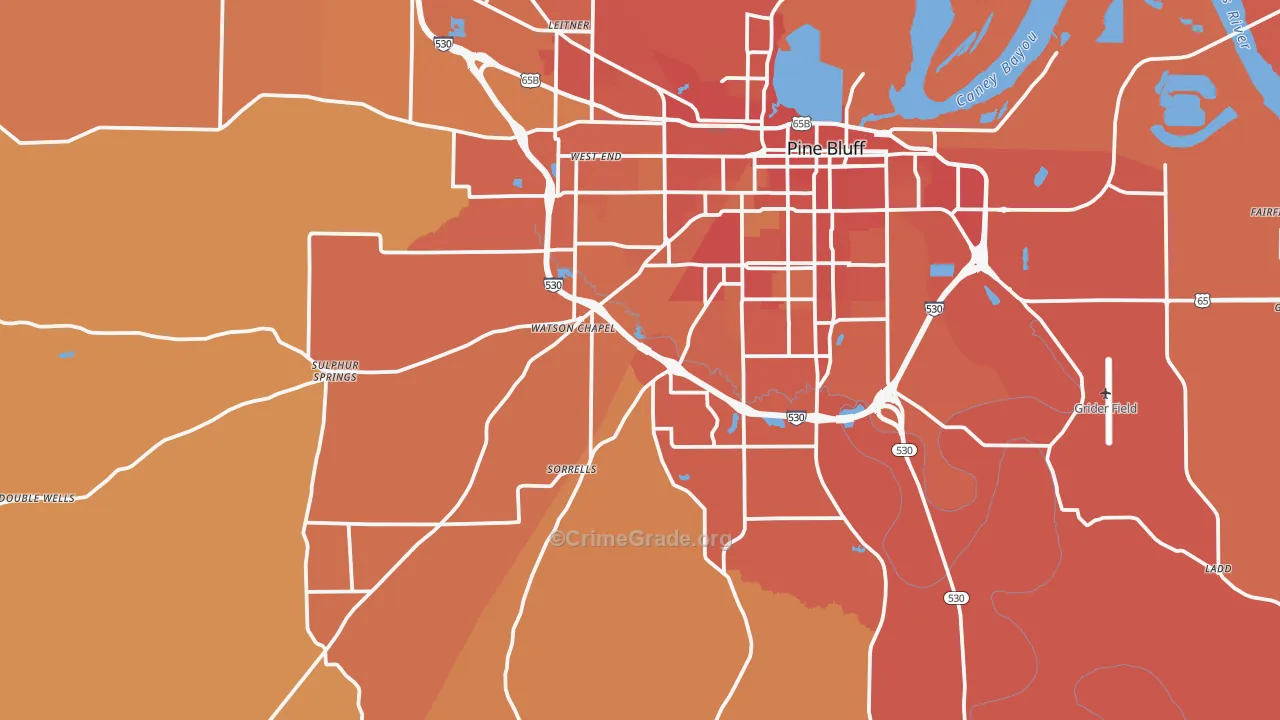 71603, AR Map of Vehicle Theft Rates