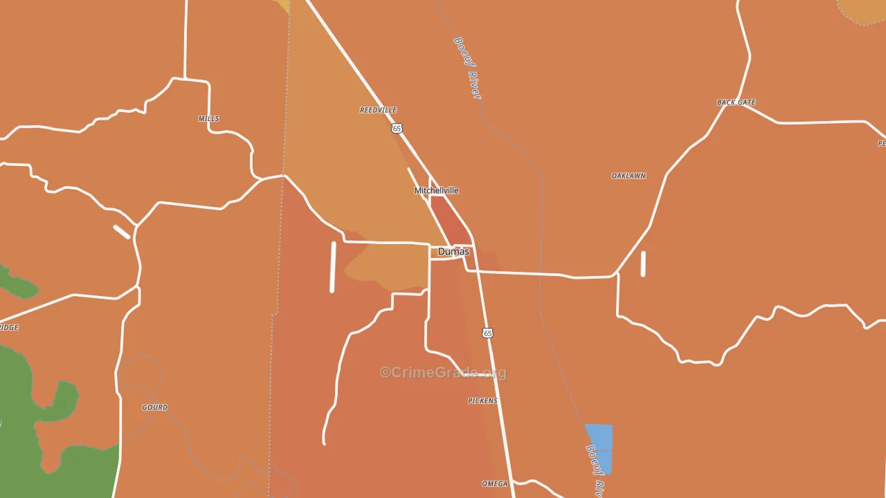 71639, AR Map of Vehicle Theft Rates