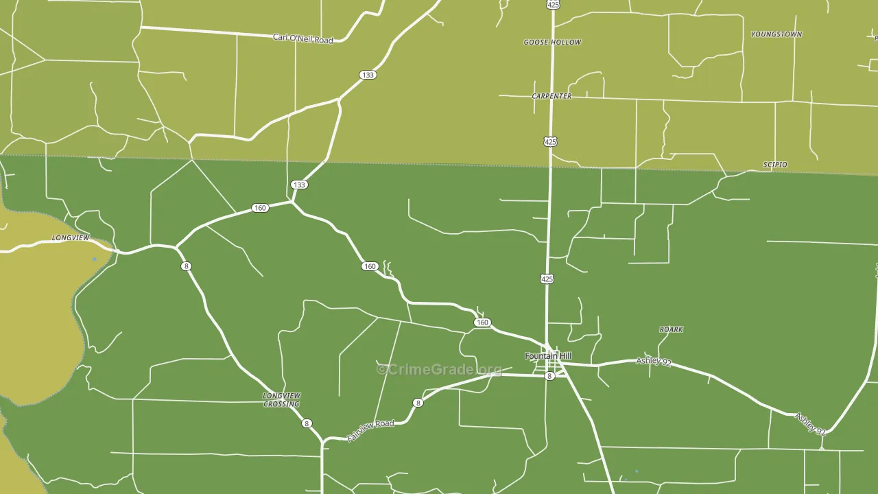 71642, AR Map of Vehicle Theft Rates