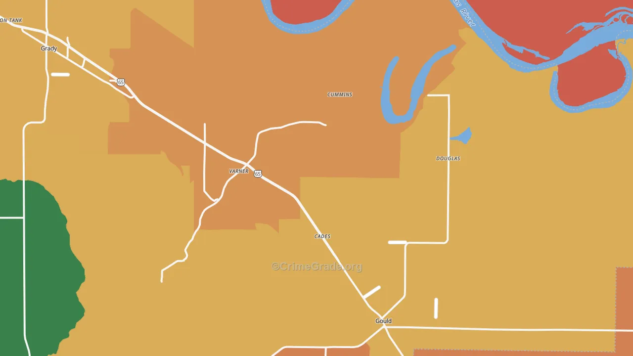 71643, AR Map of Vehicle Theft Rates