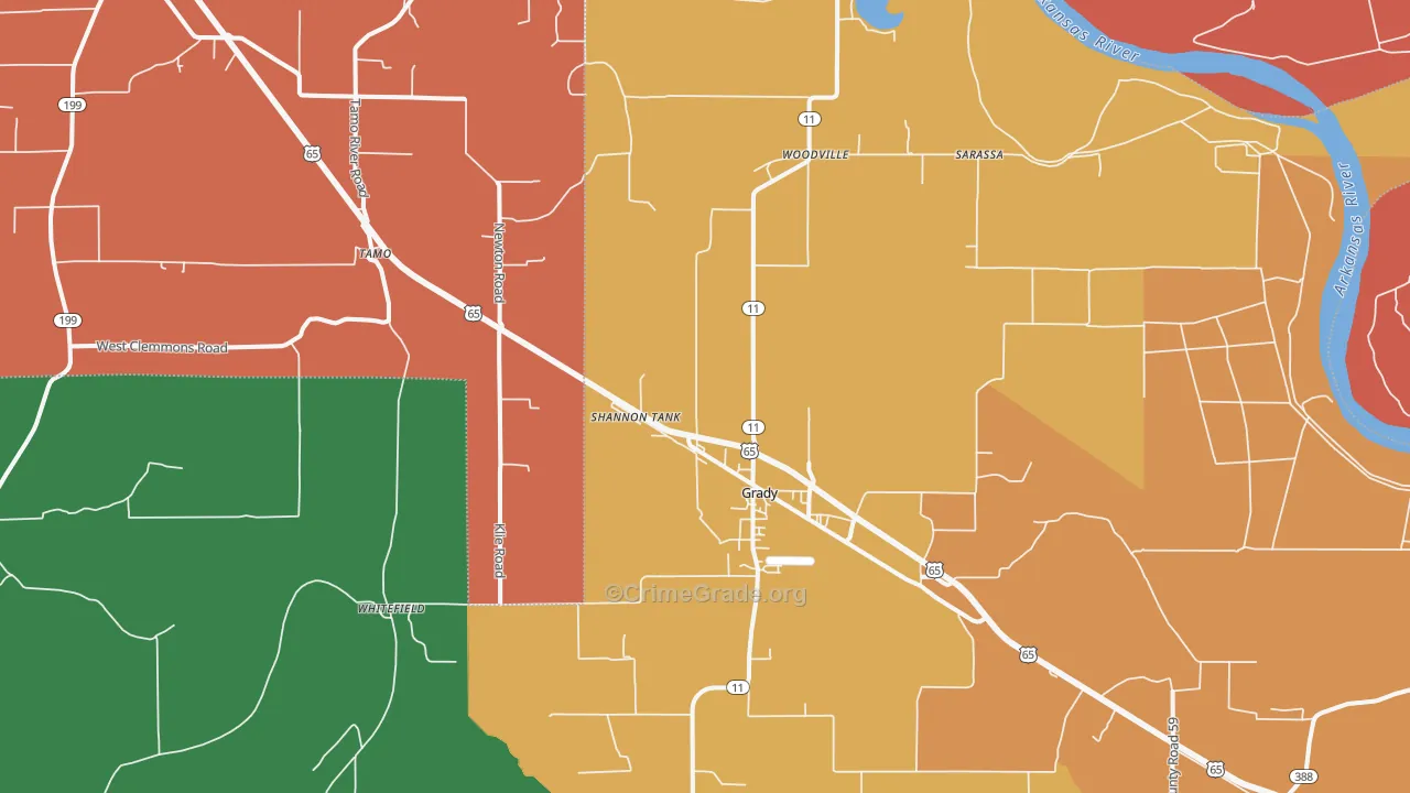 71644, AR Map of Vehicle Theft Rates