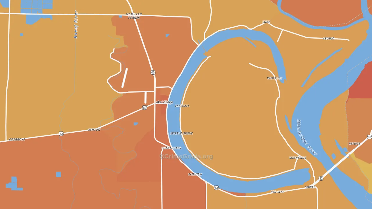 71653, AR Map of Vehicle Theft Rates