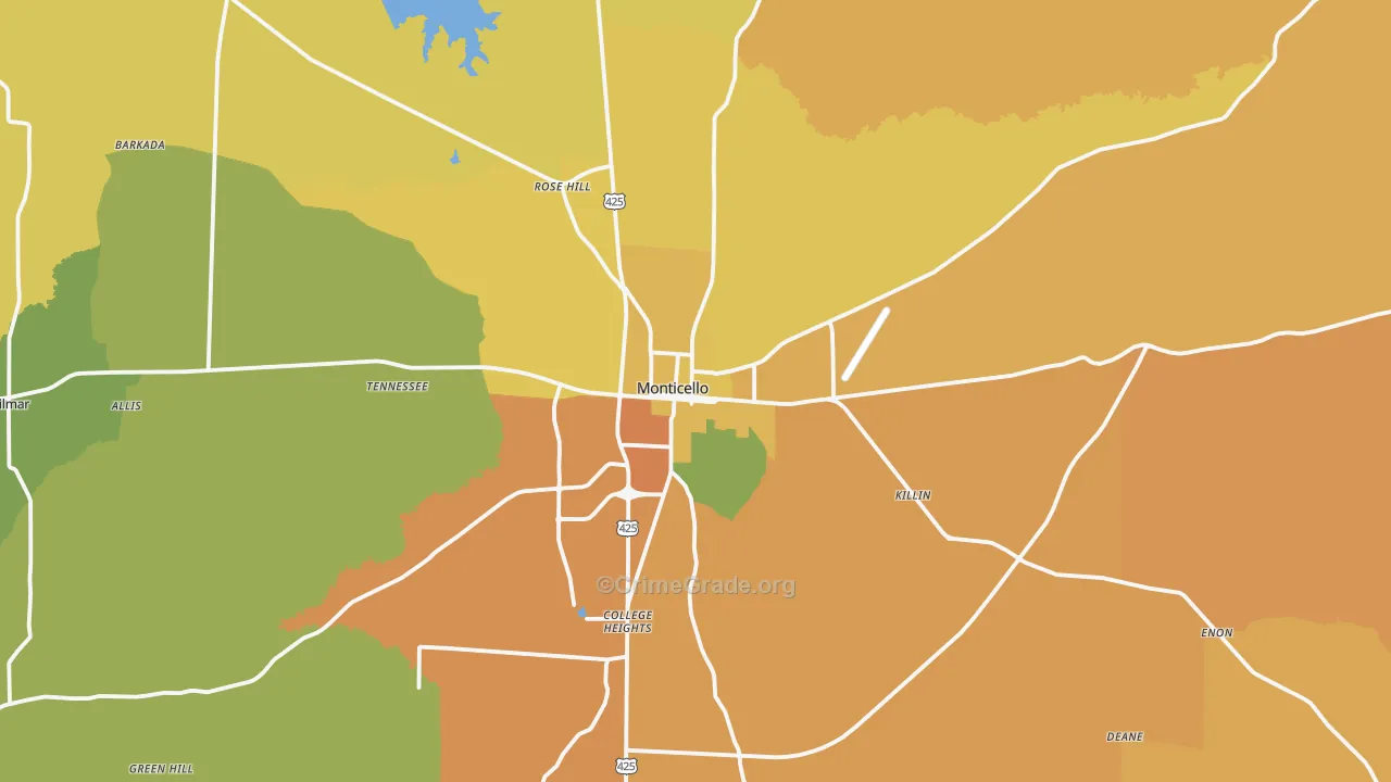 71655, AR Map of Vehicle Theft Rates