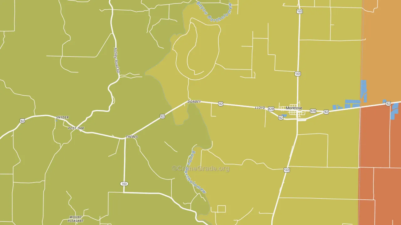 71658, AR Map of Vehicle Theft Rates