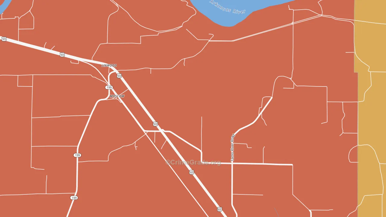 71659, AR Map of Vehicle Theft Rates